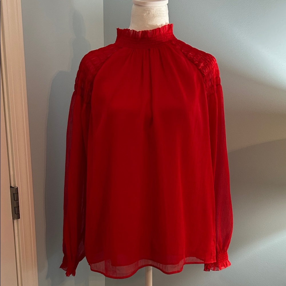 Ann Taylor Vibrant Red Blouse